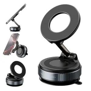 Alloy Folding Strong Magnet Phone Holder, Desktop & Wall-Mounted Design, Car Suction & Windshield Rotatable Bracket, Smartphone Holder, Universal Compatibility
