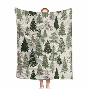 Green-themed Christmas throw, Christmas party decorative blanket, Christmas tree and jungle-inspired decorative throw, soft and warm blanket, sofa and bed Christmas throw, Lightweight cozy blanket, holiday gift
