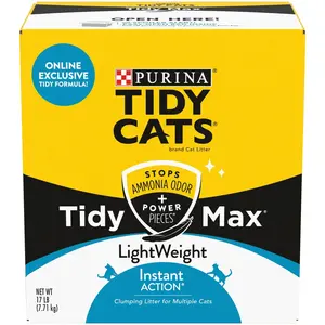 Purina  Tidy Max Clumping Cat Litter, Lightweight, Odor Control 24/7, 17 Lb. Box