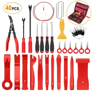 Nilight 40 Pcs Auto Trim Removal Tool Set Red