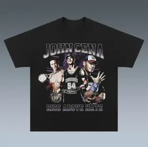 John Cena Vintage Graphic Tees, Wrestler Tshirt, WWE Shirts, Crew Neck Casual T-Shirt, Unisex Wrestling Shirt Men Clothing Gifts For Men Women Streetwear Menswear Womenswear