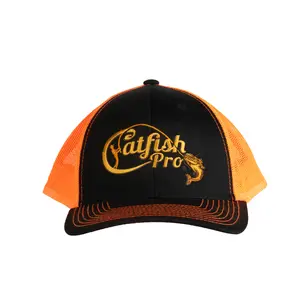 Catfish Unisex Pro Tournament Series Gold Snapback Baseball Cap - Nylon & Cotton Twill Construction, Breathable Mesh Panel, Pre-Curved Visor, Customizable Fit