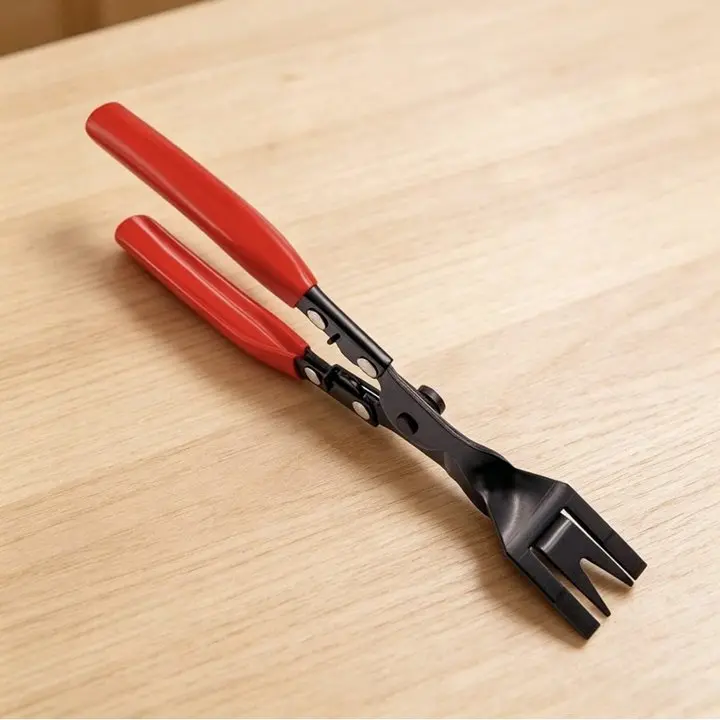 Metal Automotive Headlight Opening Pliers for Separating Headlight Taillight Housing, Red Anti-Slip Car Interior Trim Clip Plier, Universal Auto Fastener Removal Repair Tool