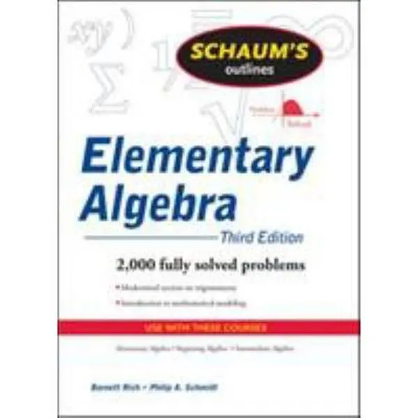 USED Book - Schaum's Outline of Elementary Algebra ( Third Edition ) by Barnett Rich (Paperback) - english
