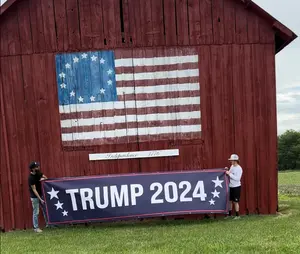 Trump 2024 Patriotic Mesh Banner Up to 32 Foot Wide