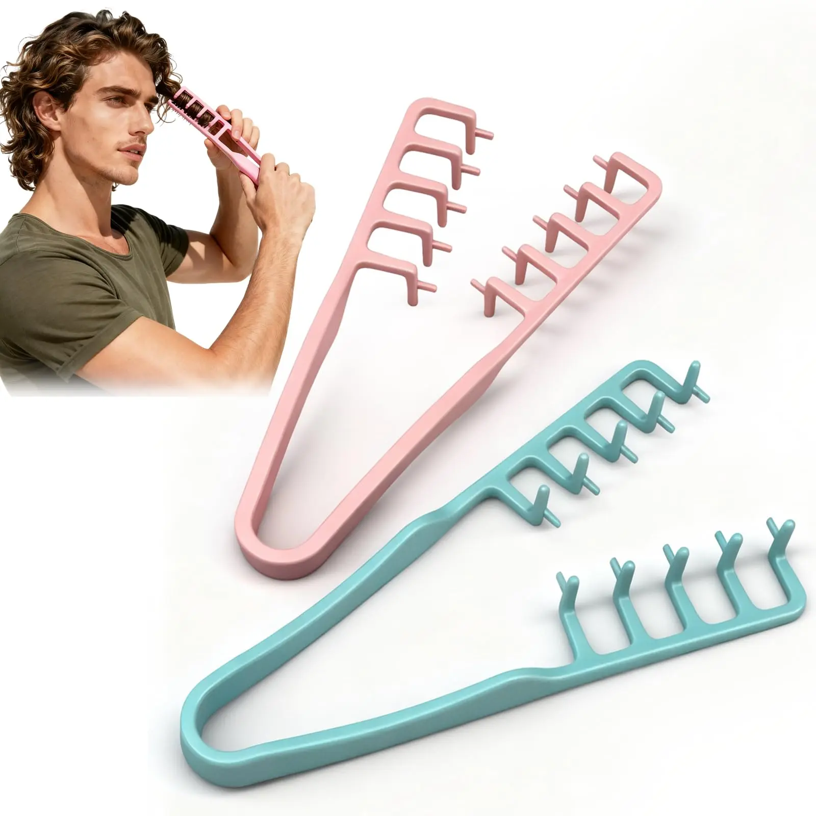 2Pcs Texture Comb Voluminous Wide-Toothed Hair Comb for Maximum Lift ...