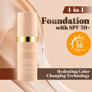 VITCOCO 4-in-1 Liquid Foundation | SPF50+ Sunscreen Concealer | 24H Hydrating Longwear | Waterproof Sweatproof (30G/1.05 FL.0Z)