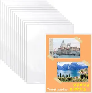 50 Pack No Holes Plastic Sleeves for Paper 8.5x11 Inch, Letter Size Clear Heavy Duty Paper Sleeves, Sheet Protectors for Documents, Artworks, Pictures, Cards (50Pcs)