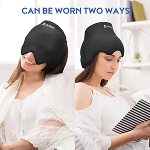 JUIWEK Cold Migraine Cap - 360° Full Coverage Headband Sleep Mask for Migraines Puffy Eyes Tension Sinusitis and Stress Relief Stretchable Design 20% More Coverage Area Comfortable and Instant Relief Sleeping Mask