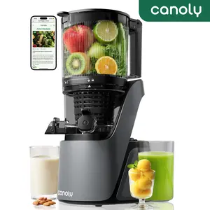 CANOLY C16 3-in-1 Cold Press Juicer – Juice, Sorbet & Nut Milk Maker, 6" Wide Feed Chute for Whole Fruits, Quiet 35dB Motor, Easy Clean, Dishwasher Safe, BPA-Free, Powerful AC Motor