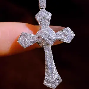 Moissanite Cross Pendant Necklace - Fine Jewelry for Men and Women - Perfect Gift for Christmas, Valentine's Day, Mother's Day