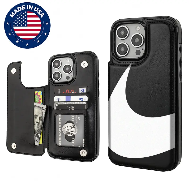 Customized TPU & PU Leather Flip Cover Cellphone Case with Card Holder, Vintage Design, Drop Guards, Shockproof TPU, Anti-Scratch, Polycarbonate Handheld Accessory for iPhone 12-16 Plus, Pro Max (Incl. iPhone 15)