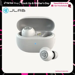JLab GO POP ANC Earbuds, IP55, Bluetooth 5.3, 24+ Hr Playtime, Noise Cancelling, Android/iOS, Customizable Sound, IP55 Sweat & Splashproof, 10mm Driver, 3 Sets Gel Tips Included, Wireless Headset with Mics