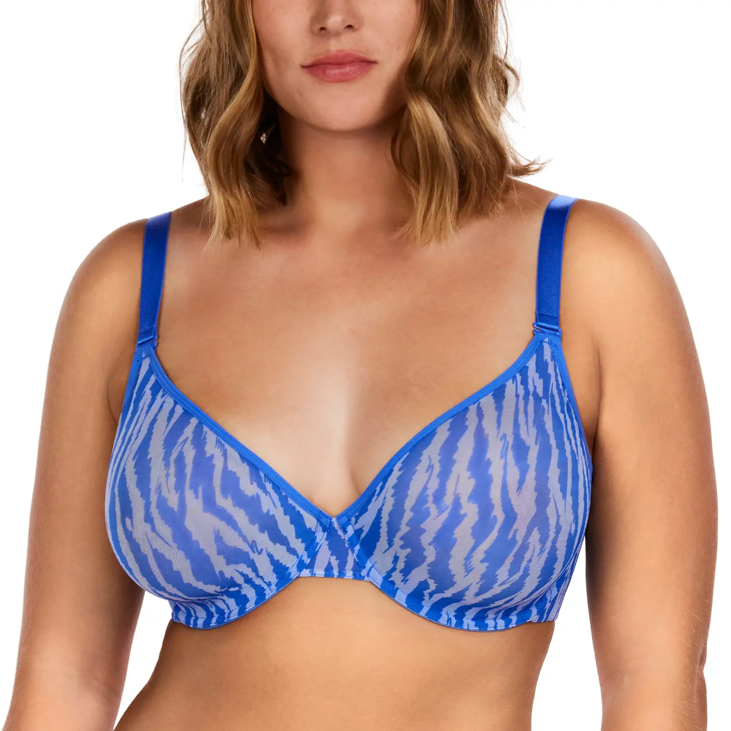 HSIA Zebra Wild Breathable Unlined Plus Size Soft Mesh No Padding Underwire Women Bra