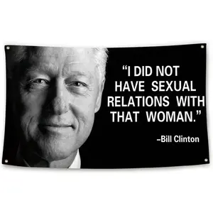 Funny Bill Clinton Famous Quote Flag 3x5 Ft Funny Flag for Room Teen Guys Girls Bedroom Living Room Decor College Dorm Decor Flag