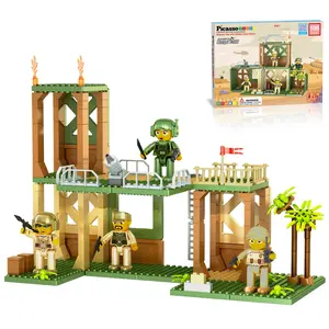 PicassoTiles Military Magnetic Tile, Bricks & Blocks Combo Building Set