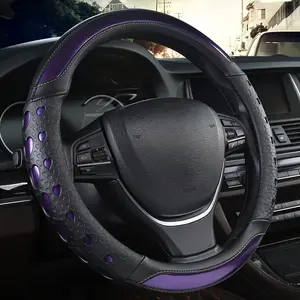 Brand New Car Steering Wheel Cover, Universal Imitation Leather Film Fashion Sports Four Seasons Car Interior Design Accessories