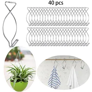 40 Pcs Drop Ceiling Clips Hanging Ceiling Hooks Suspended Ceiling Hooks for Classrooms, Office, Party, Home and Wedding Decoration(Silver)