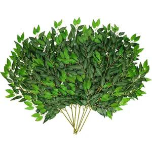 24pcs Plastic Faux Greenery Flowers - 27.6in Artificial Italian Ruscus Stems, Decorative Hanging Spray for Wedding Arch, Table Centerpieces, Home Decor Bouquet Filler