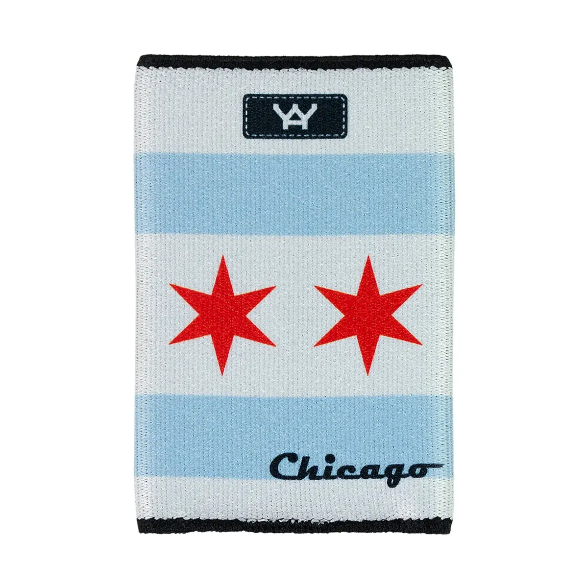YaYwallet Minimalist Wallet, Slim Chicago Flag Woven Elastic Card Holder for Men & Women - Durable, Front Pocket, Machine Washable, RFID Blocking, Durable Wallet, Minimalist Wallets