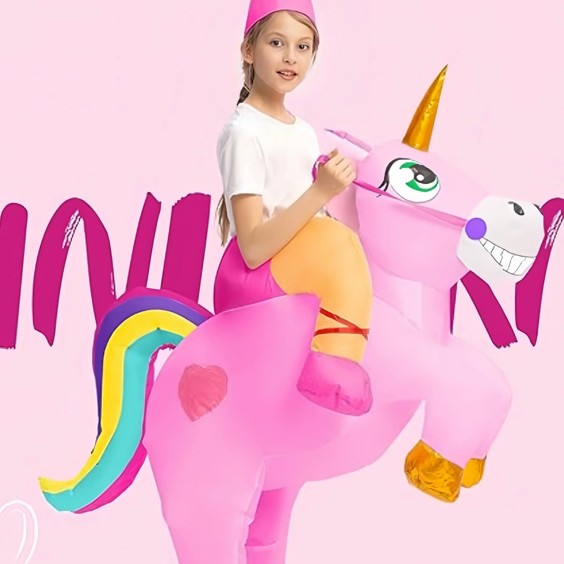 Inflatable Unicorn Costume, Essential for Halloween Parties, Fun Role-Play for Boys and Girls, Ideal for Themed Events