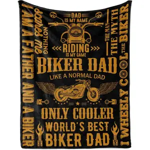 InnoBeta Motorcycle Dad Gifts, Throw Blanket for Cooler Biker Dad, Grandpa, Motorbike Lover Biker Rider Father, Father's Day, Christmas, Birthday - 50 x 65 inches