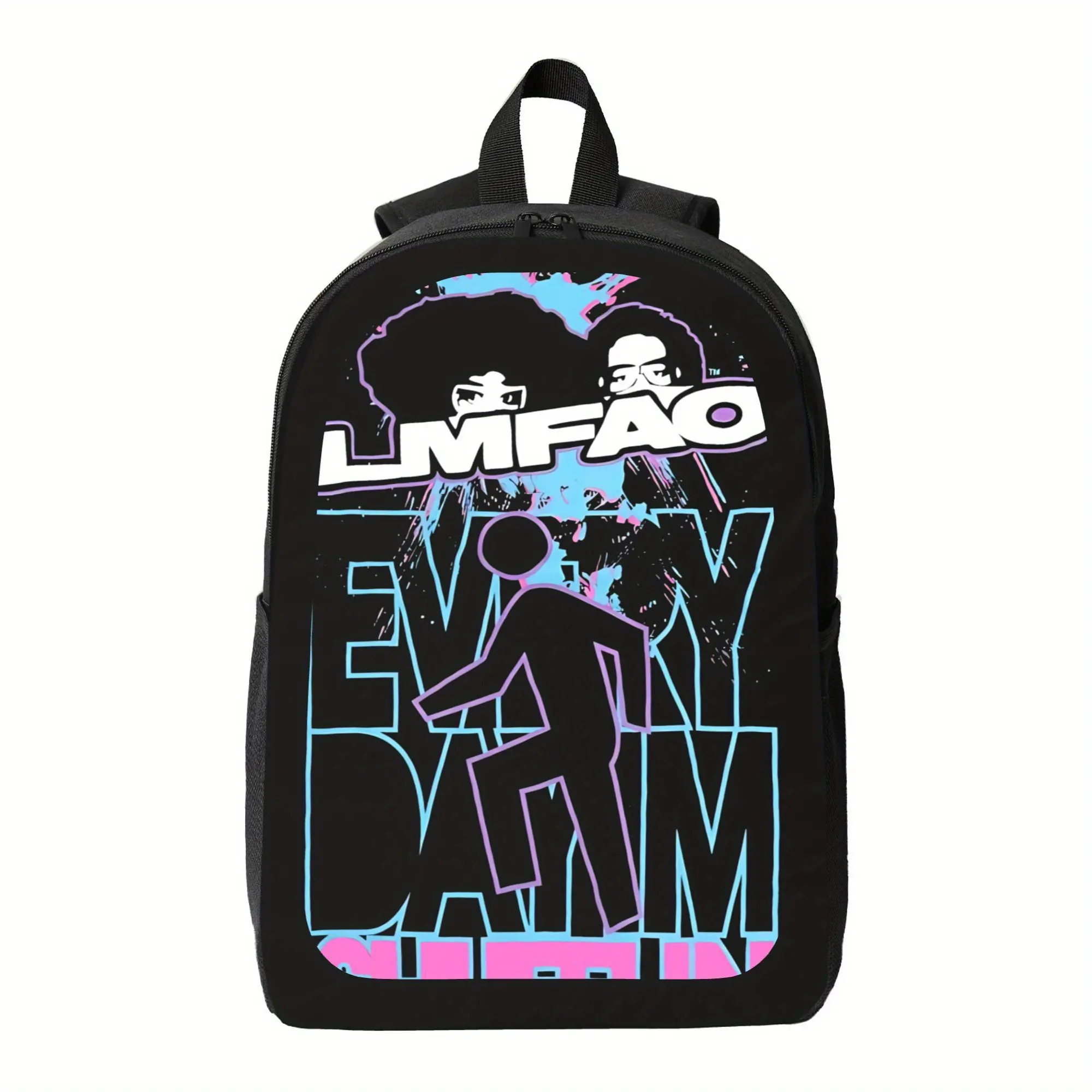 Custom Girls Backpack for School Kids Boys GIfts Customized LMFAO Men's Shufflin Backpack - Lightweight Daypack with Laptop Compartment, Adjustable Padded Shoulder Straps - Black/Blue/Pink Graphic design (LMFAO & Every Damn) - High Quality