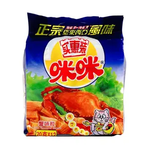 MIMI Crab Flavored Snacks - Bulk Pack 12 Bags (240g) - Crispy Savory Korean Snack
