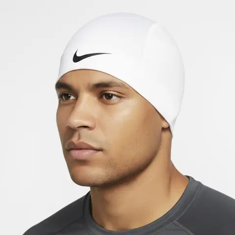 Nike Pro Dri-FIT Skull Cap - Black/White Unisex Cotton Adults' Lightweight Moisture-Wicking Breathable All-Seasons Gym Training Sports Headwear