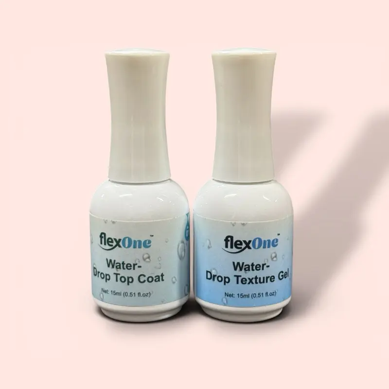 FlexOne Upgraded Water Drop Top Coat Step 1 & 2 for Nail Design
