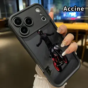 Case for  iPhone 17 Pro Max 16 Plus 15 14 13 12 11 XR Air E Rainy Bike Freedom Patterned Soft TPU Bumper Shockproof Rugged Cellphone Cover Gift for Boy