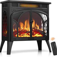 4 types of flames(Black)-double door