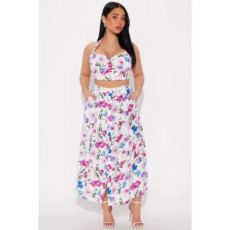 Esmeralda Floral Print Skirt and Top Set