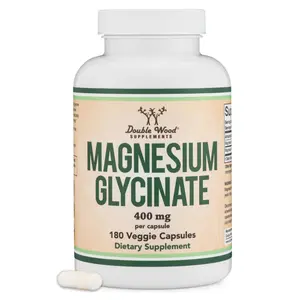 Magnesium Glycinate 400mg | 180 Capsules | Sleep, Muscle, & Heart Support | Vegan, Third Party Tested, Gluten Free, Non-GMO, by Double Wood Supplements
