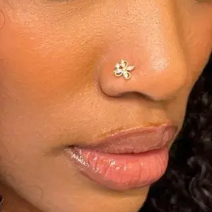 Unique Star Nose Stud in Surgical Steel 20 Gauge L-Shape 7mm x 4mm Hypoallergenic with Case and Pouch