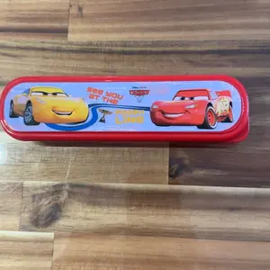 Disney Officially Licensed 3D Spoon & Fork Set, 3pcs Lightning McQueen, Mickey Mouse, Cartoon Characters, Food-Grade Non-Slip Handles with Portable Case for Outdoor Picnics, Kindergarten & Family Dinners, Birthday Parties