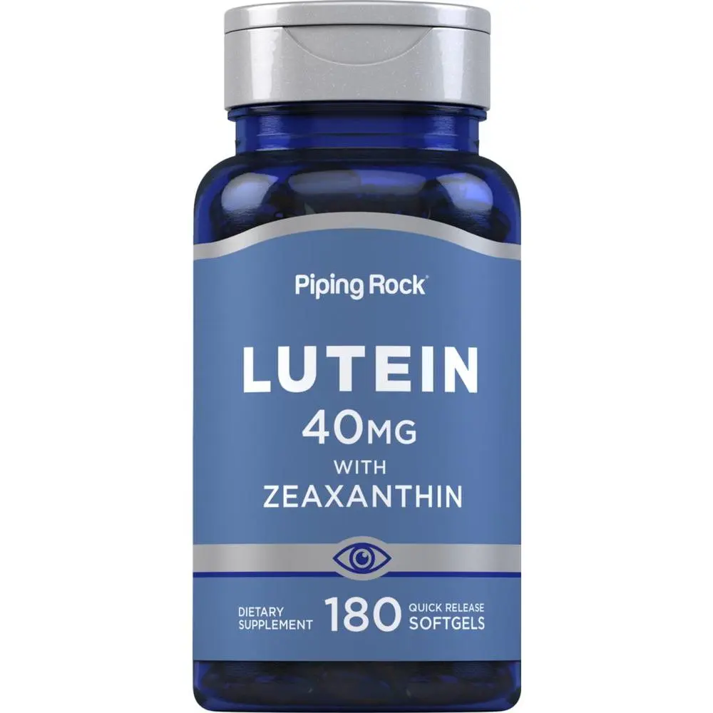 Piping Rock Lutein and Zeaxanthin Supplement | 40 mg | 180 Softgels | Eye Vitamins from Marigold Flower Extract | Non-GMO, Gluten Free