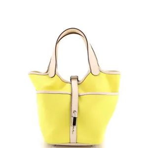 Pre-owned HERMÈS material Bucket Bags Hermes Cargo Picotin Lock Bag Canvas and Swift PM by Rebag