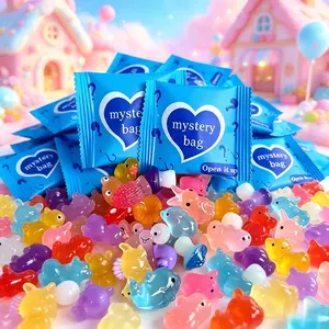 50Pcs Smooth Mini Glow-In-The-Dark Animal Resin Toys - Individually Wrapped Tiny Figurines for DIY Crafts, Party Favors, Girls' Gift (Specialty Garden Decor, Classroom Prizes Supplement)