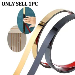 Stainless Steel Decorative Line Strip, 1 Count 5 Meters Self-adhesive Flat Decorative Line Strip, Wall Edge Strip for Home Decor Modern Interior Design