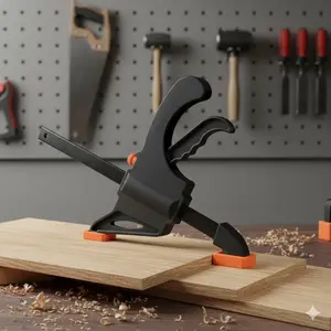 Adjustable Ratcheting Woodworking Clamp Set, Aluminum Reinforced Non-Slip Lock, Precision Quick-Clamp for DIY Woodworking, Joinery, Craft Projects, 4-Inch Portable Hand Tool Kit, Multi-Scenario Fixing & Fastening