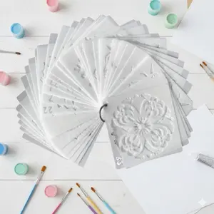 High-Precision Reusable Mandala Stencils for Laser Cutting DIY Painting: Multi-Surface Transfer art Tools for Walls, Wood, tile, fabric, and Waterproof Decor, Creative Stress-Relief Craft Templates, Art Materials, Art Supplies, Artist Bundle