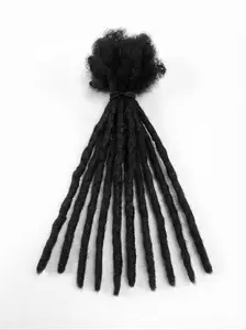 10 Locs  of Real Human Hair Dreadlocks Loose Ended Afro Kinky Medium 1/4" Handmade Natural Grown Locs for Length & Repairs Interlocked Locs