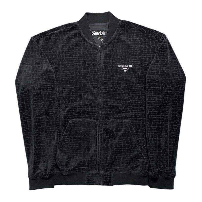 Sinclair Global Croc Jacquard Velour Track Jacket Black
