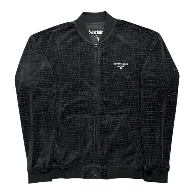 Sinclair Global Croc Jacquard Velour Track Jacket Black