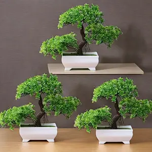 Realistic Artificial Pine Bonsai Tree, Pot Plant Decor for Living Room Bedroom Office Shelf, Fake Indoor Plants, Perfect Gift for Mother's Day Teacher's Day