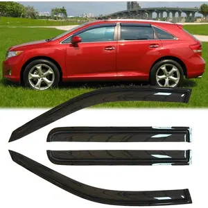 4pcs Original Outside Mount Style Window Rain Guards Shield Durable Side Wind Deflectors Dark Smoke Nice Looking Vent Window Visors Fit for 2009-2016 Toyota Venza 94162