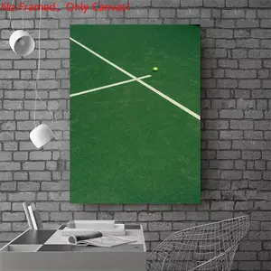1 piece/set frameless canvas painting print poster, Sports activities art，Tennis court with ball，a perfect gift for Tennis loves, ideal gift for bedroom, living room, dorm hallway, kitchen, mural, wall decoration, room decor