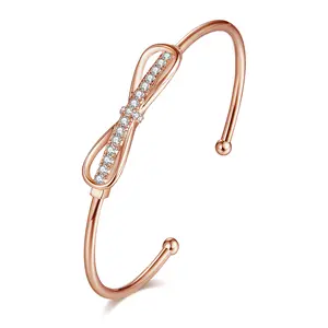 18k Gold Plated Bracelets for Women, Adjustable Bracelet for Her Rose gold bow women's bracelet jewellery aesthetic