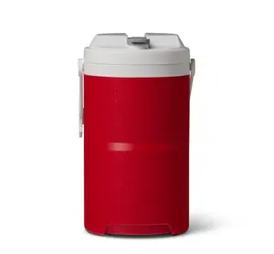 Large 1 Gal Plastic Sports Jug Red Water Cooler with Carry Hooks for Teams Ideal for Team Use